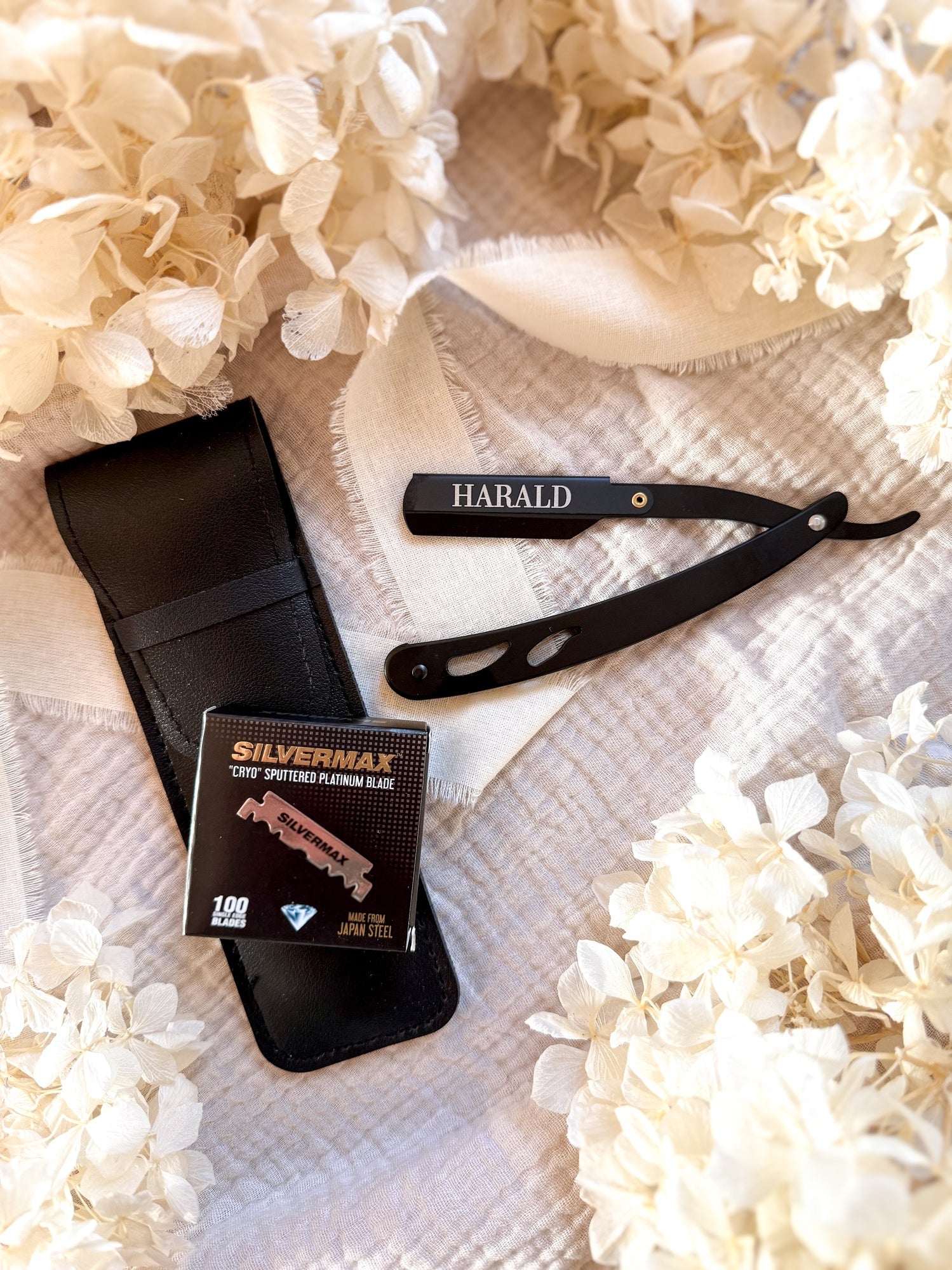 Personalisiertes Rasiermesser mit Gravur | Rasiermesser mit Namen inkl. Etui & Klingen