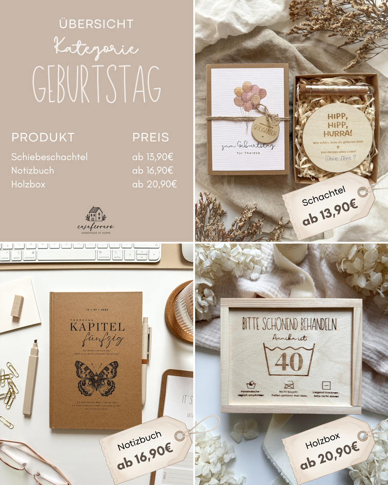 Personalisiertes Notizbuch (A5) zum 30. Geburtstag | Geldgeschenk 30. Geburtstag