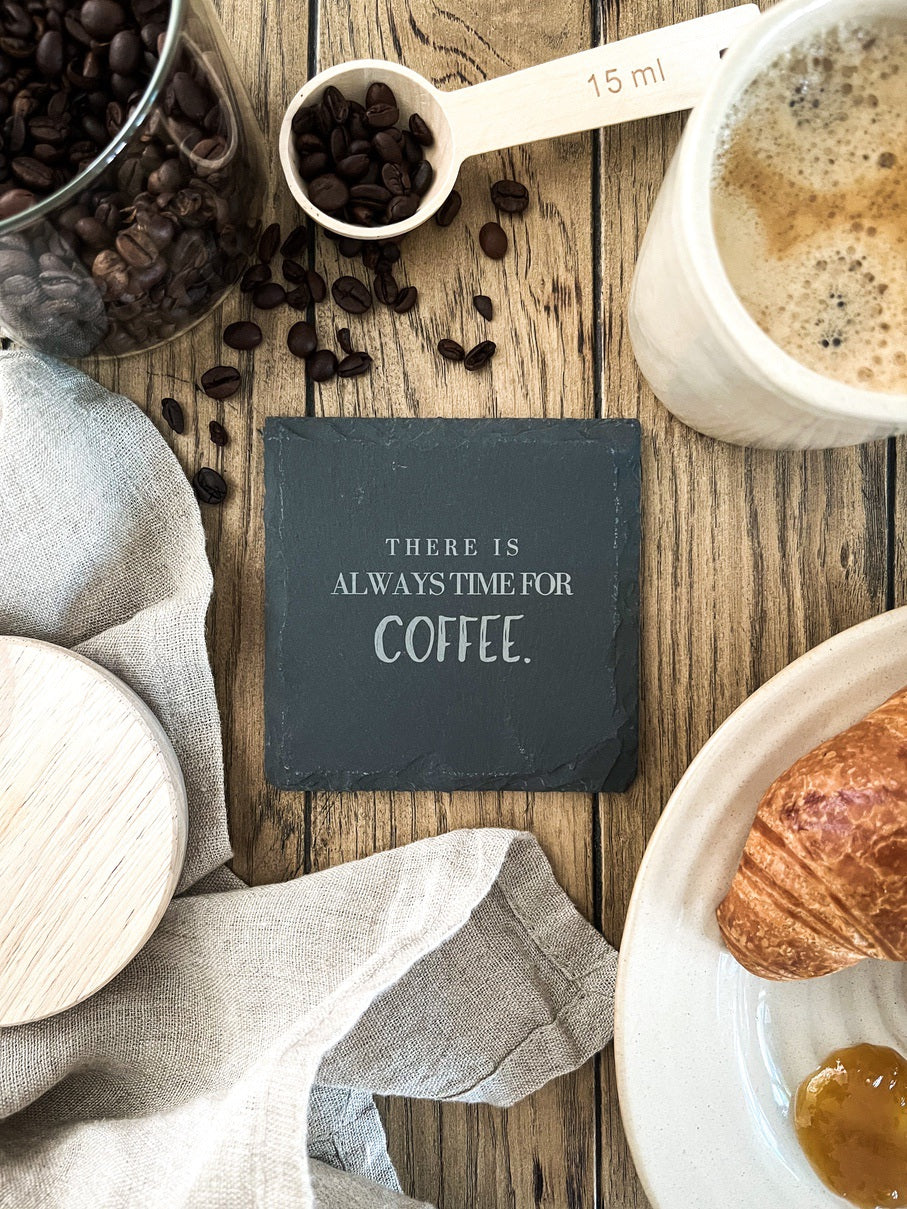 Schiefer-Untersetzer | Englische Kaffee-Sprüche 4er-Set