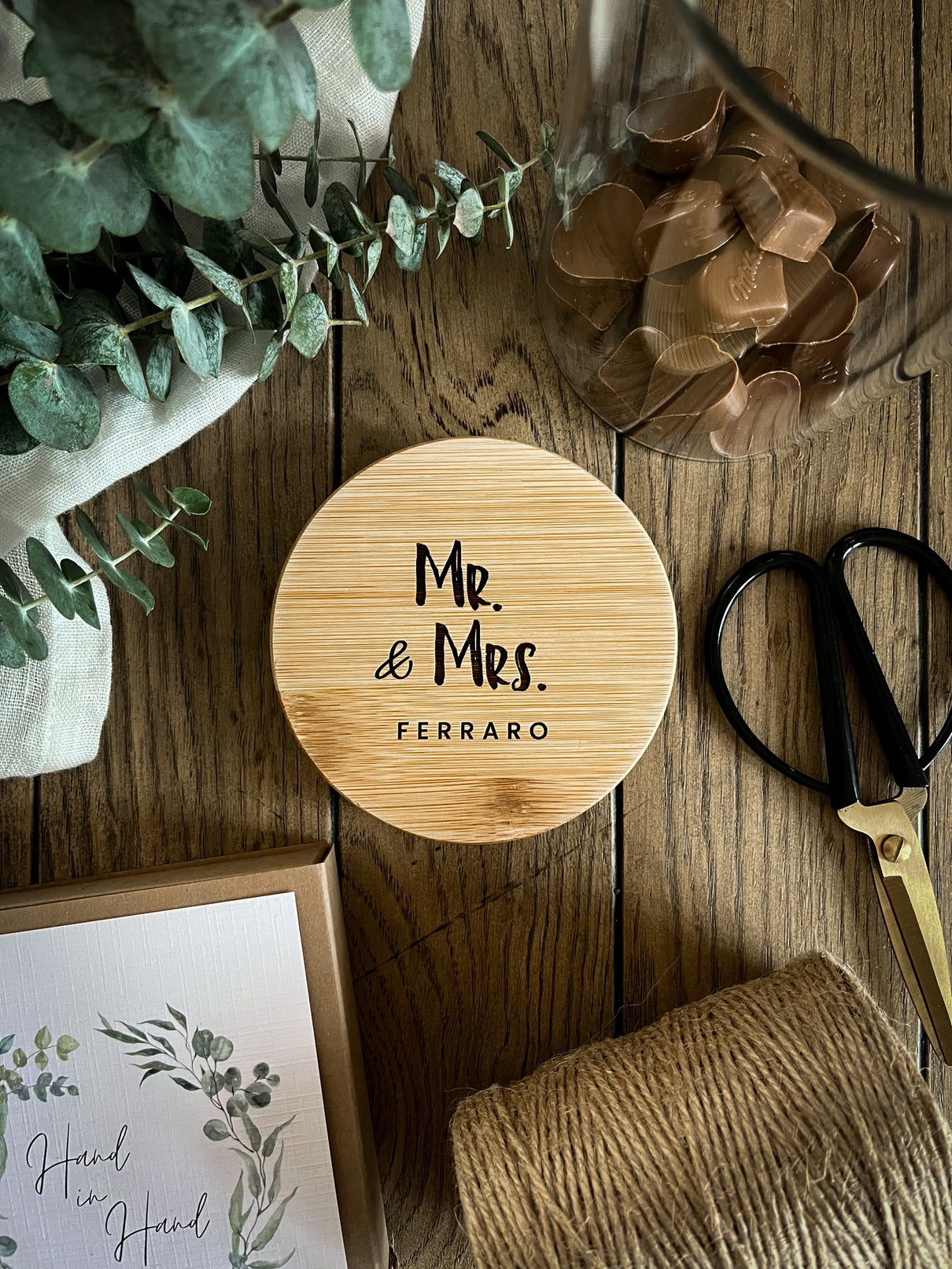 Personalisiertes Vorratsglas mit Holzdeckel graviert | Mr. & Mrs.