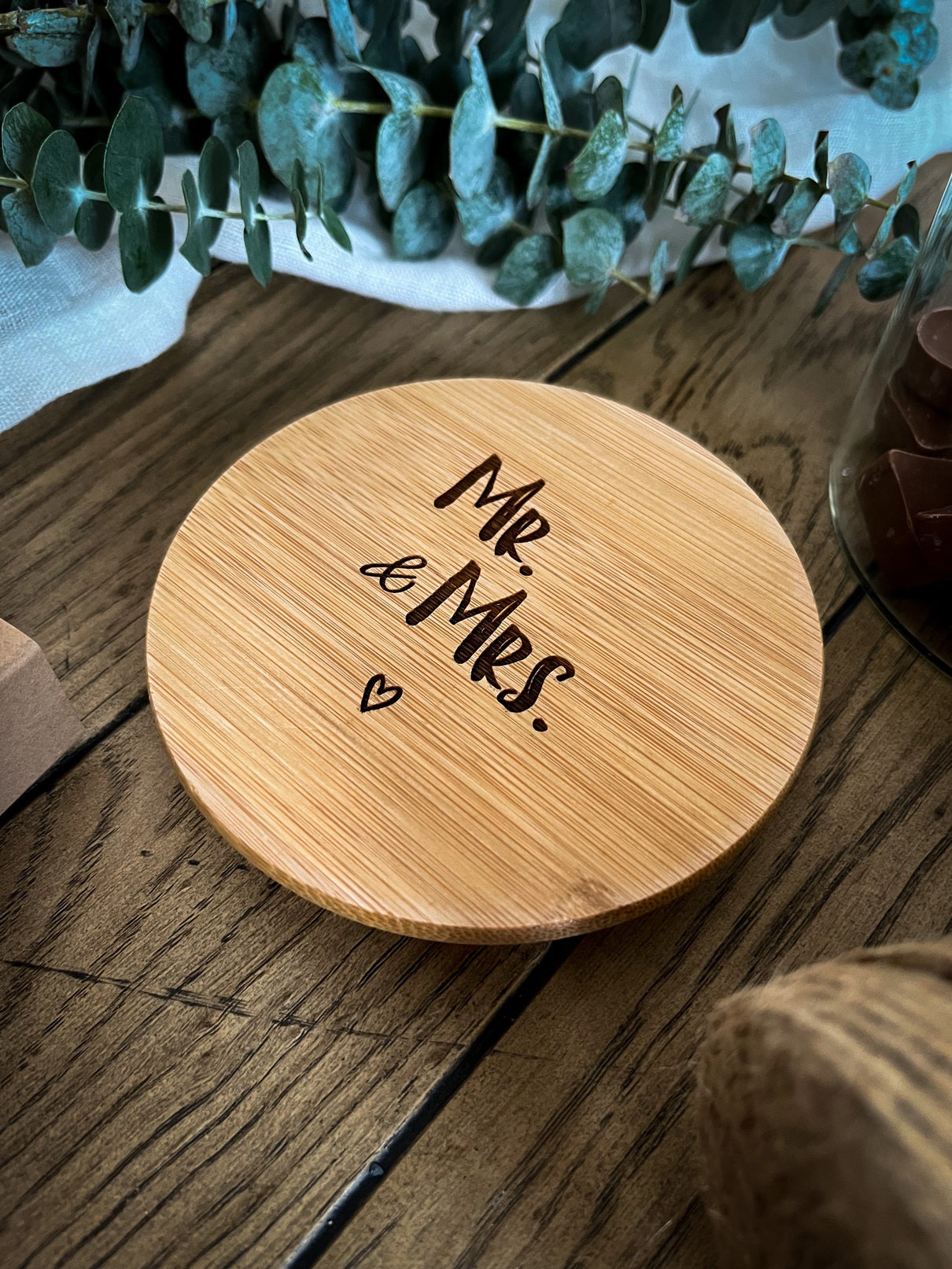 Vorratsglas mit Holzdeckel graviert | Mr. & Mrs.