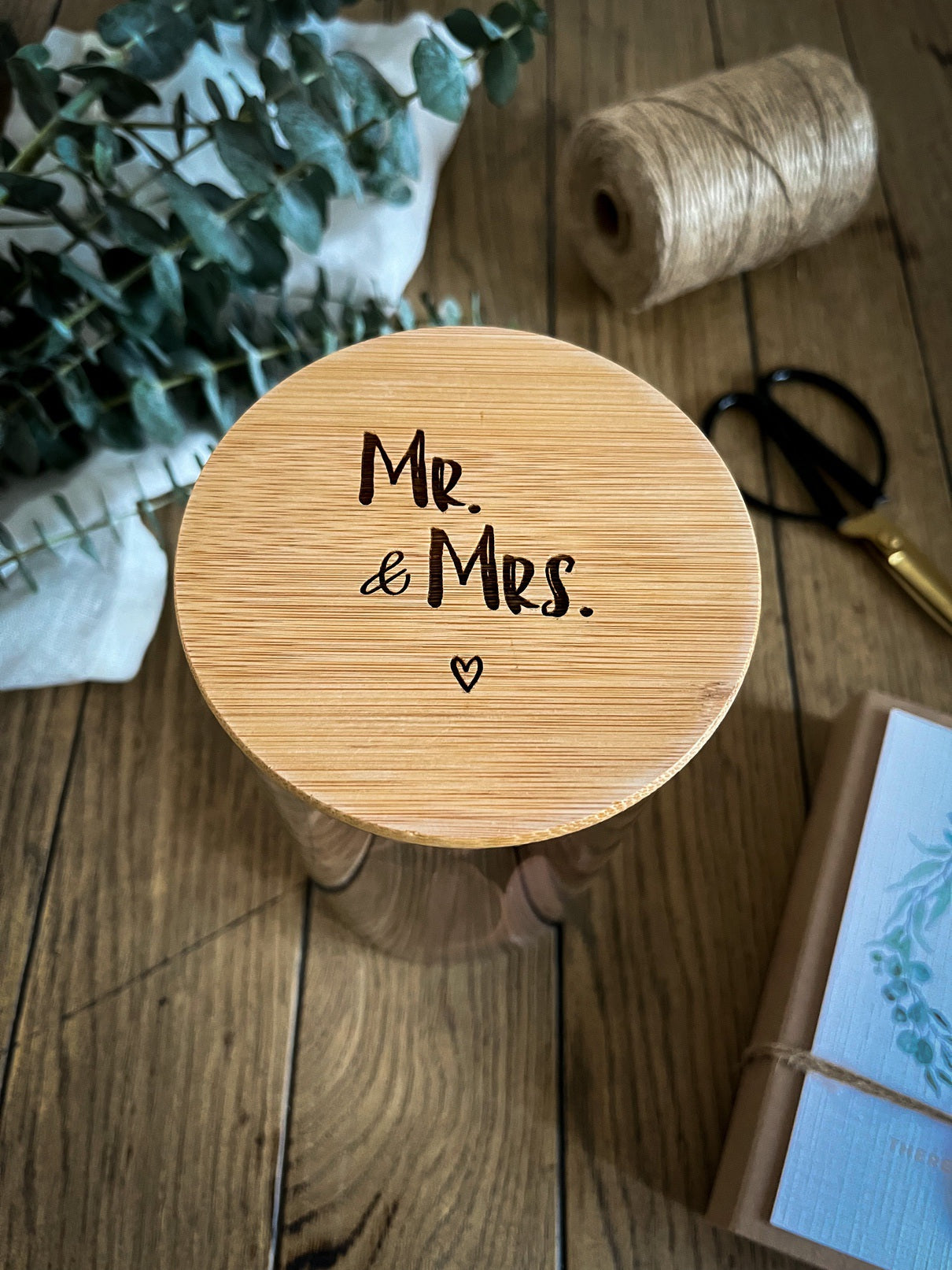 Vorratsglas mit Holzdeckel graviert | Mr. & Mrs.