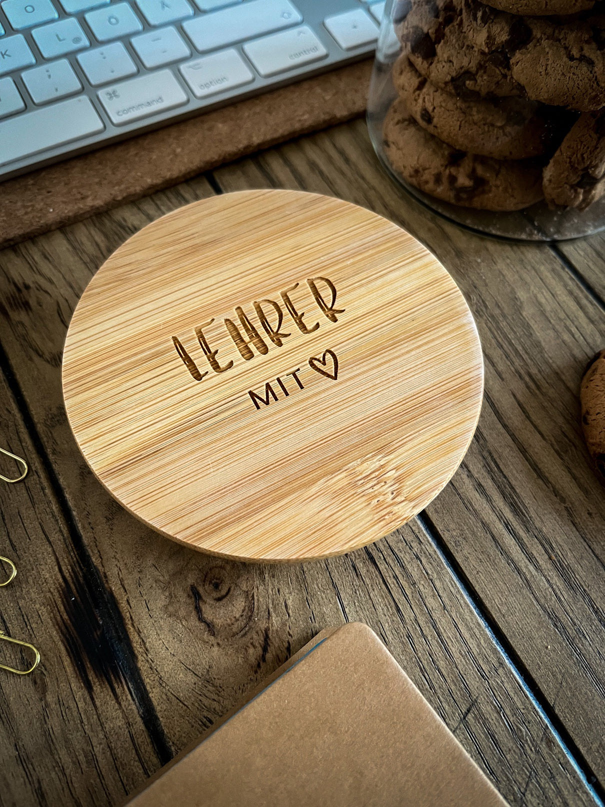 Vorratsglas mit Holzdeckel graviert | Lehrer/in mit Herz