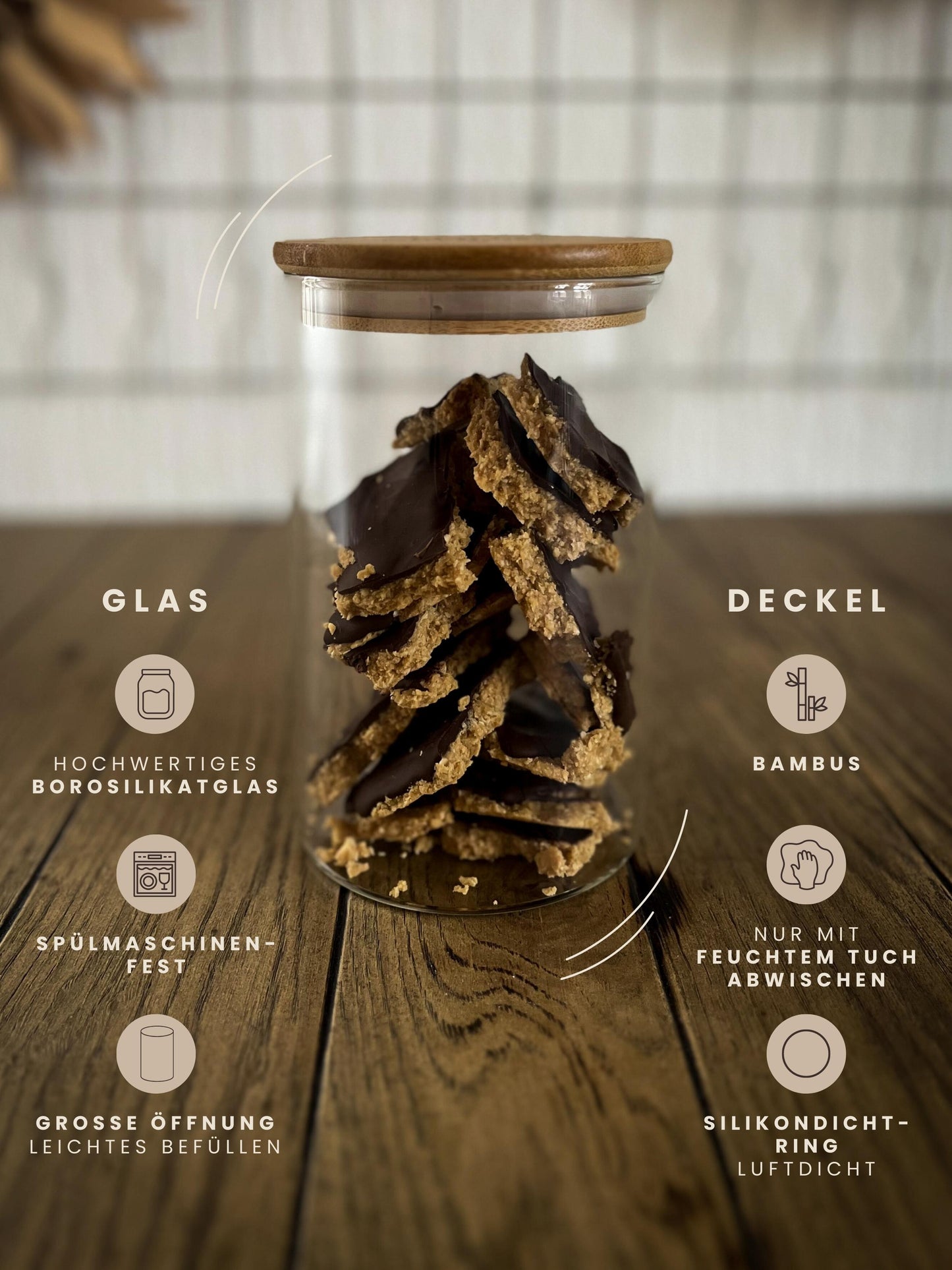 Personalisiertes Muttertagsgeschenk | Graviertes Vorratsglas mit Holzdeckel